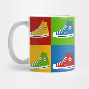 High-Tops in Vivid Blocks: Pop Art Kicks Mug